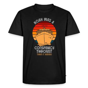 Noé était un théoricien du complot et il pleuvait - T-shirt Premium bio Homme - noir - Devant - Nico (187cm)