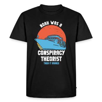 Noé était un théoricien du complot et il pleuvait - T-shirt Premium bio Homme - noir - Devant - Nico (187cm)