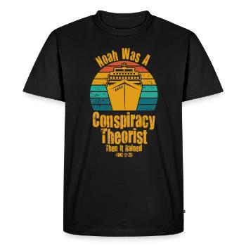 Noé était un théoricien du complot et il pleuvait - T-shirt Premium bio Homme - noir - Devant - Nico (187cm)