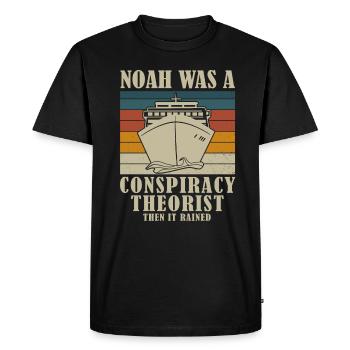 Noé était un théoricien du complot et il pleuvait - T-shirt Premium bio Homme - noir - Devant - Nico (187cm)