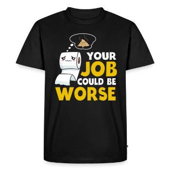 Votre travail pourrait être pire papier toilette - T-shirt Premium bio Homme - noir - Devant - Nico (187cm)