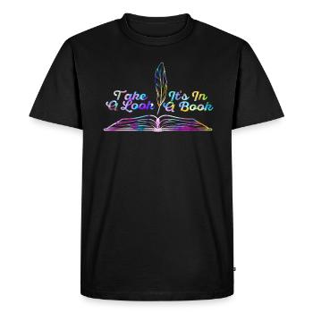 Jetez un coup d’œil C’est dans un rat de bibliothèque de lecture de livre - T-shirt Premium bio Homme - noir - Devant - Nico (187cm)