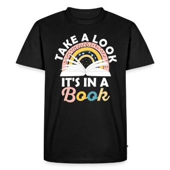 Jetez un coup d’œil C’est dans un rat de bibliothèque de lecture de livre - T-shirt Premium bio Homme - noir - Devant - Nico (187cm)