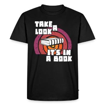 Jetez un coup d’œil C’est dans un rat de bibliothèque de lecture de livre - T-shirt Premium bio Homme - noir - Devant - Nico (187cm)