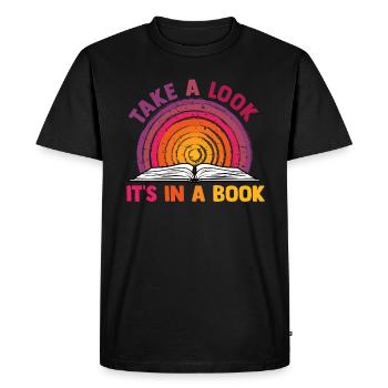 Jetez un coup d’œil C’est dans un rat de bibliothèque de lecture de livre - T-shirt Premium bio Homme - noir - Devant - Nico (187cm)