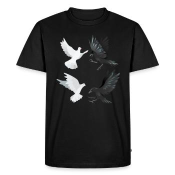 Funny Bird Watcher Birding Watching - Men's Premium Organic T-Shirt - black - Front - Nico (187cm)