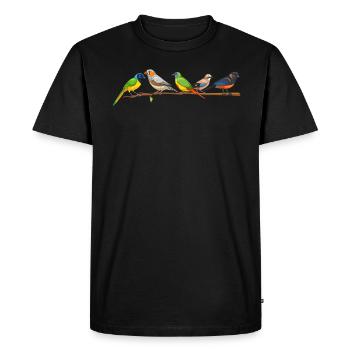 Funny Bird Watcher Birding Watching - Men's Premium Organic T-Shirt - black - Front - Nico (187cm)