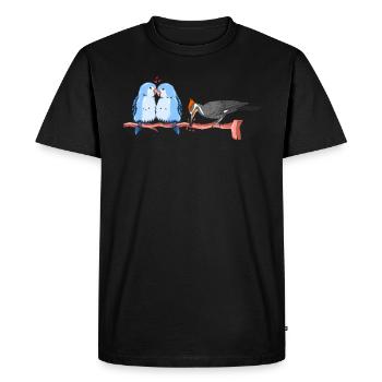 Funny Bird Watcher Birding Watching - Men's Premium Organic T-Shirt - black - Front - Nico (187cm)