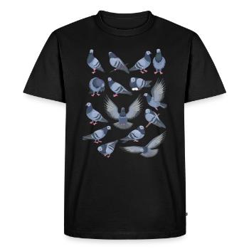 Funny Bird Watcher Birding Watching - Men's Premium Organic T-Shirt - black - Front - Nico (187cm)