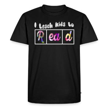 J’apprends aux enfants à lire les professeurs de sciences Lecture - T-shirt Premium bio Homme - noir - Devant - Nico (187cm)