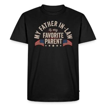 Mon beau-père est mon parent préféré - T-shirt Premium bio Homme - noir - Devant - Nico (187cm)