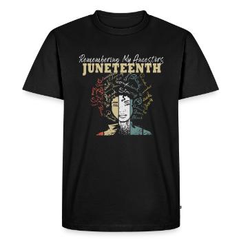 Juneteenth 1865 Se souvenir de mes ancêtres - T-shirt Premium bio Homme - noir - Devant - Nico (187cm)