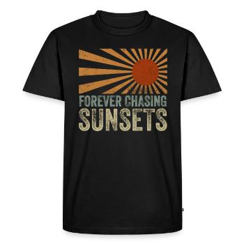 Forever Chasing Sunsets Retro Summer Vacation - T-shirt Premium bio Homme - noir - Devant - Nico (187cm)