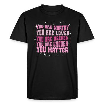 Tu comptes, la gentillesse, la gentillesse, la santé mentale, la santé mentale - T-shirt Premium bio Homme - noir - Devant - Nico (187cm)
