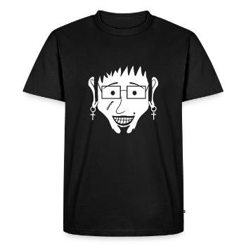 Franky (#7 de la collection Weska Face) - T-shirt Premium bio Homme - noir - Devant - Nico (187cm)