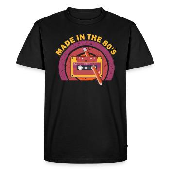 80's The 80s Music - Men's Premium Organic T-Shirt - black - Front - Nico (187cm)