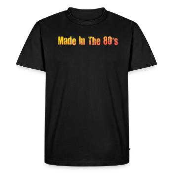80's La musique des années 80 - T-shirt Premium bio Homme - noir - Devant - Nico (187cm)
