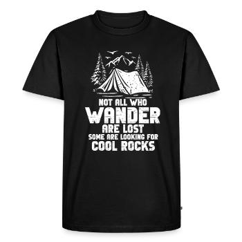 Wander Some Looking For Cool Rocks - Men's Premium Organic T-Shirt - black - Front - Nico (187cm)