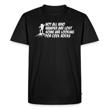 Wander Some Looking For Cool Rocks - Men's Premium Organic T-Shirt - black - Front - Nico (187cm)