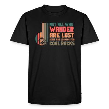 Wander Some Looking For Cool Rocks - Men's Premium Organic T-Shirt - black - Front - Nico (187cm)