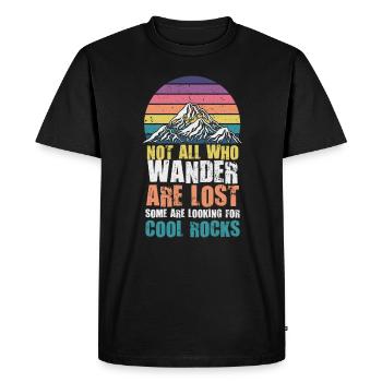 Wander Some Looking For Cool Rocks - Men's Premium Organic T-Shirt - black - Front - Nico (187cm)