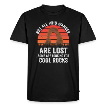 Wander Some Looking For Cool Rocks - Men's Premium Organic T-Shirt - black - Front - Nico (187cm)