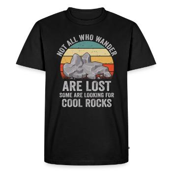 Wander Some Looking For Cool Rocks - Men's Premium Organic T-Shirt - black - Front - Nico (187cm)