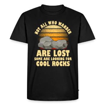Wander Some Looking For Cool Rocks - Men's Premium Organic T-Shirt - black - Front - Nico (187cm)