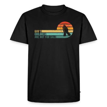 God's Children Are Not For Sale Christian Children - Men's Premium Organic T-Shirt - black - Front - Nico (187cm)