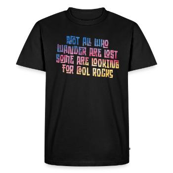Wander Some Looking For Cool Rocks - Men's Premium Organic T-Shirt - black - Front - Nico (187cm)