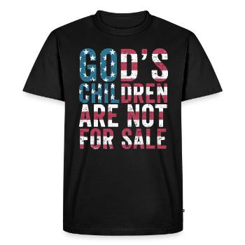God's Children Are Not For Sale Christian Children - Men's Premium Organic T-Shirt - black - Front - Nico (187cm)