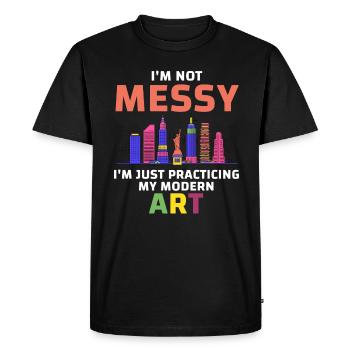 Je ne suis pas une peinture d’Art moderne amusante et désordonnée - T-shirt Premium bio Homme - noir - Devant - Nico (187cm)