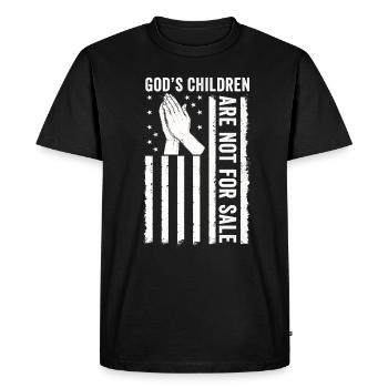God's Children Are Not For Sale Christian Children - Men's Premium Organic T-Shirt - black - Front - Nico (187cm)
