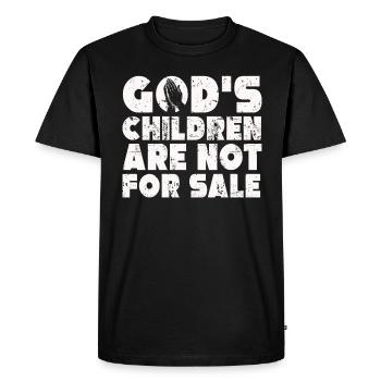 God's Children Are Not For Sale Christian Children - Men's Premium Organic T-Shirt - black - Front - Nico (187cm)