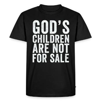 God's Children Are Not For Sale Christian Children - Men's Premium Organic T-Shirt - black - Front - Nico (187cm)