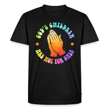 God's Children Are Not For Sale Christian Children - Men's Premium Organic T-Shirt - black - Front - Nico (187cm)