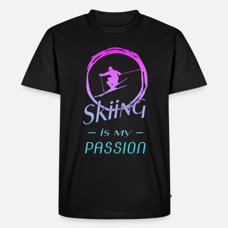 skiing - Männer Premium Bio T-Shirt - Schwarz