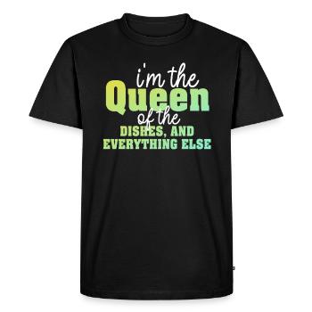 Reine de la lessive, de la vaisselle et de tout le reste - T-shirt Premium bio Homme - noir - Devant - Nico (187cm)