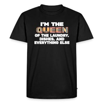 Reine de la lessive, de la vaisselle et de tout le reste - T-shirt Premium bio Homme - noir - Devant - Nico (187cm)