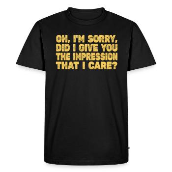 Indifférence, Sarcasme, Attitude différente - T-shirt Premium bio Homme - noir - Devant - Nico (187cm)