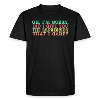 Indifférence, Sarcasme, Attitude différente - T-shirt Premium bio Homme - noir - Devant - Nico (187cm)