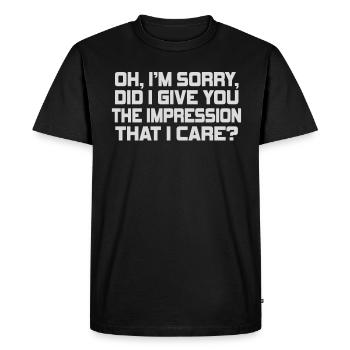 Indifférence, Sarcasme, Attitude différente - T-shirt Premium bio Homme - noir - Devant - Nico (187cm)