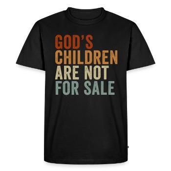 God's Children Are Not For Sale Christian Children - Men's Premium Organic T-Shirt - black - Front - Nico (187cm)