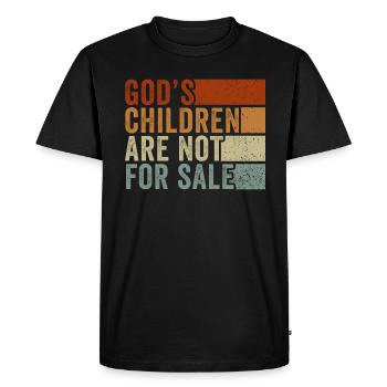 God's Children Are Not For Sale Christian Children - Men's Premium Organic T-Shirt - black - Front - Nico (187cm)