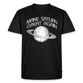 Saturne, Espace, Planète, Système solaire, Romain antique - T-shirt Premium bio Homme - noir - Devant - Nico (187cm)