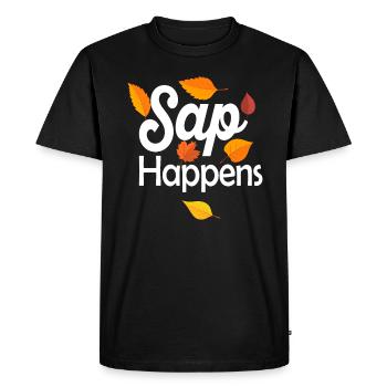 Maple Syrup Tree Tapping Funny Autumn Pancake - Men's Premium Organic T-Shirt - black - Front - Nico (187cm)