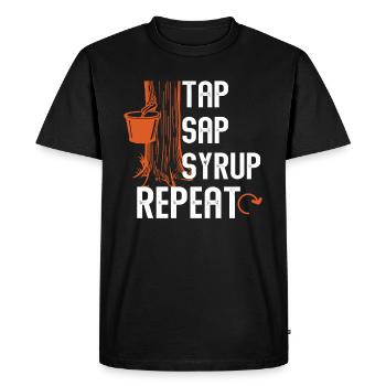 Maple Tree Essence Men Women Funny Sugaring Season - Men's Premium Organic T-Shirt - black - Front - Nico (187cm)
