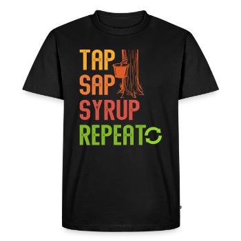 Maple Tree Essence Men Women Funny Sugaring Season - Men's Premium Organic T-Shirt - black - Front - Nico (187cm)