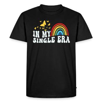 In My Single Era Funny Single Life - Men's Premium Organic T-Shirt - black - Front - Nico (187cm)