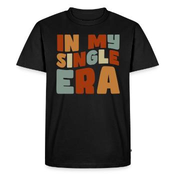 In My Single Era Funny Single Life - Men's Premium Organic T-Shirt - black - Front - Nico (187cm)